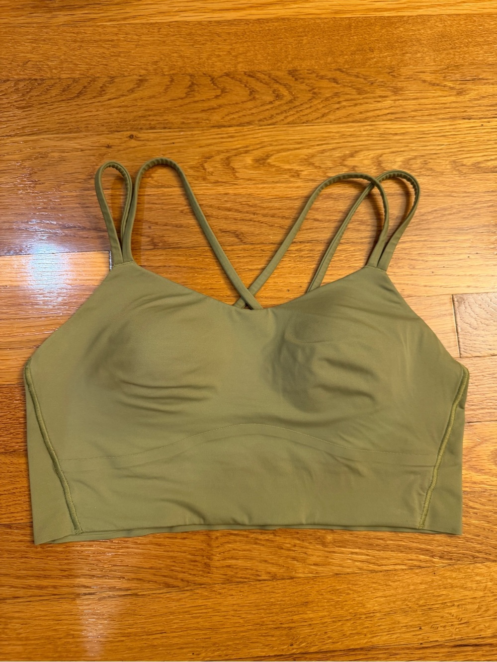 Lululemon Like a Cloud Bra Long Line *Light B/C Cup Bronze Green Size Est. 8/10